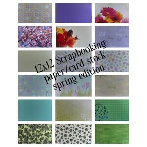 Scrapbooking Paper 12x12 Spring Style Lot Of 18 Pages.